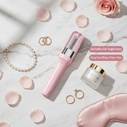 VelvetEdge luxury flat lay with pearls, gold rings and rose petals